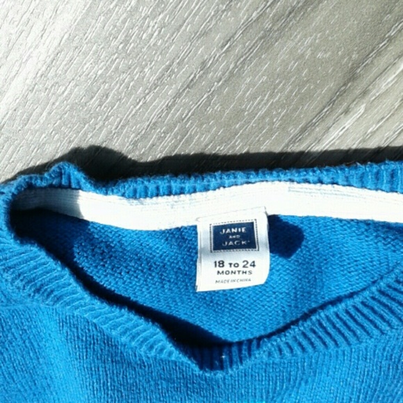 Janie and Jack boys sweater 18-24 mths Blue w/ dog - Picture 4 of 7